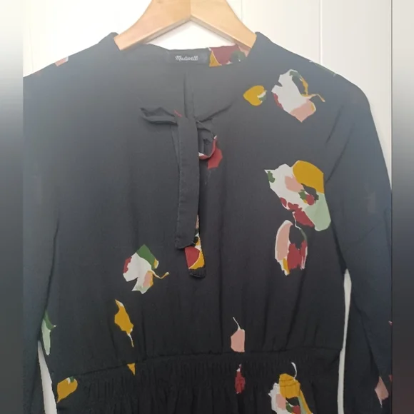 Madewell Black Dress with Colorful Floral Design - Picture 10 of 12